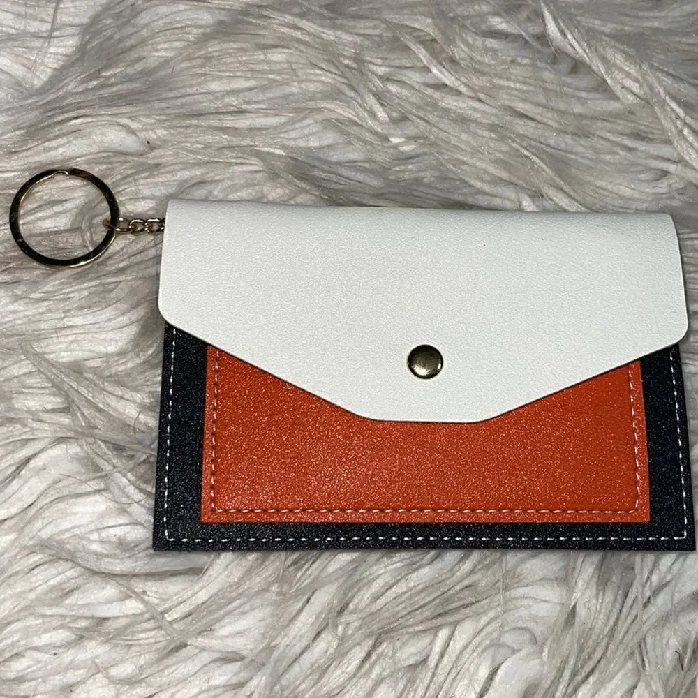 ‎Keychain wallet envelope card holder ID slim color block